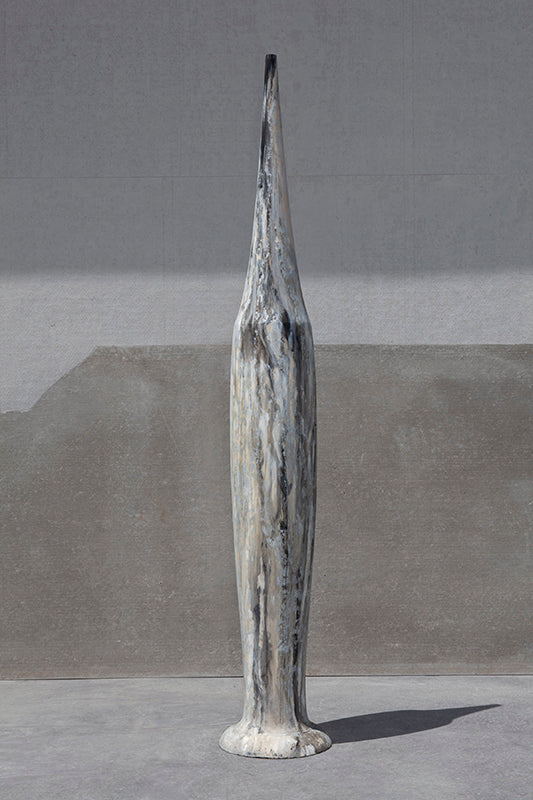 Contemporary Etruscan Flute Ocre argenté calligraphique 
