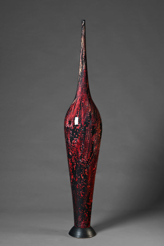 Neoclassical flute Floral rouge noir défragmenté