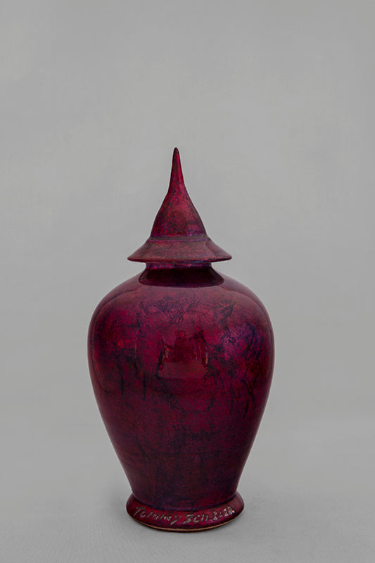 Contemporary jar Violet reflet bleuté