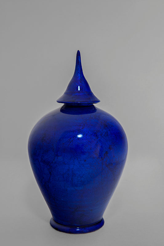 Contemporary jar Bleu volcanique