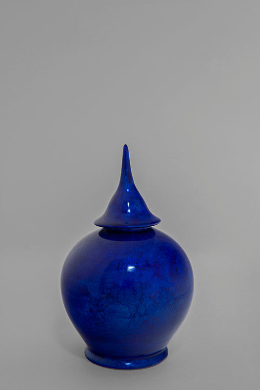 Contemporary jar Bleu volcanique Sold