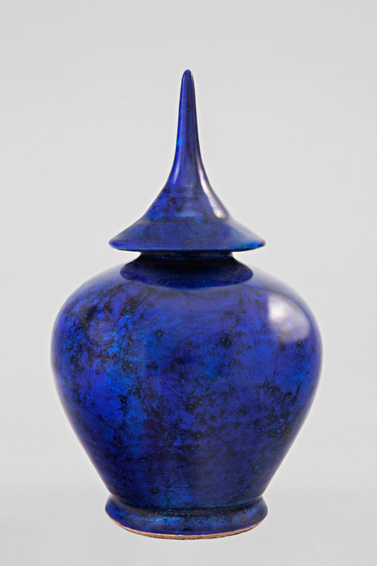 Contemporary jar Bleu volcanique 