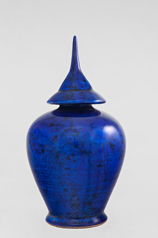 Contemporary jar Bleu volcanique sold