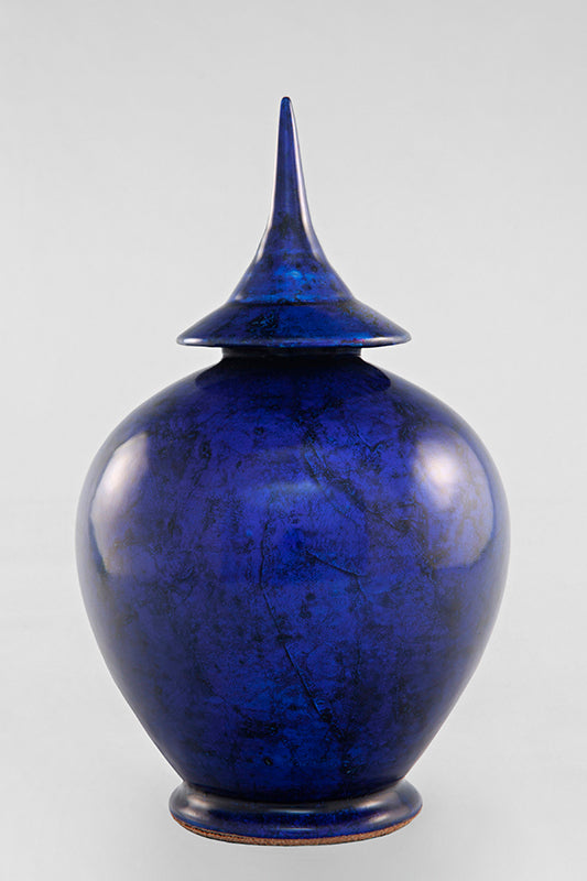 Contemporary jar Bleu volcanique sold