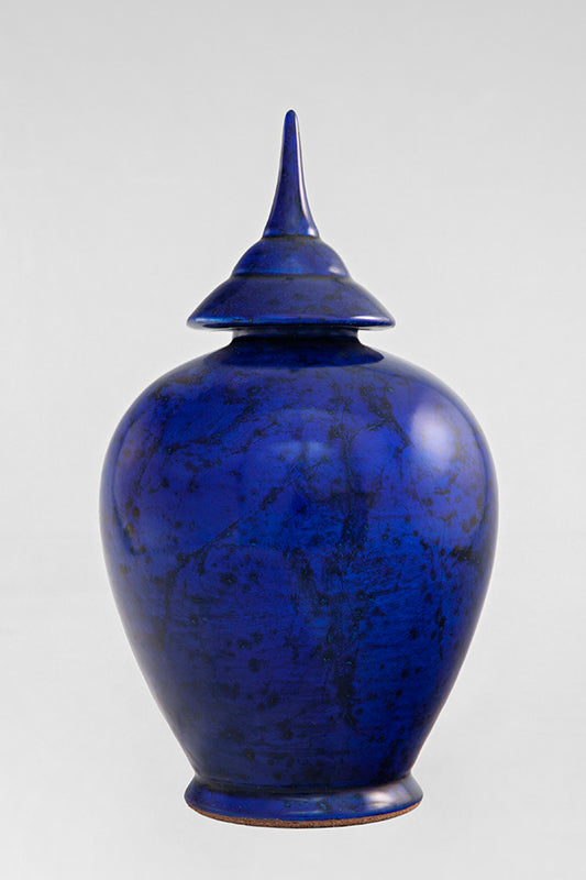 Contemporary jar Bleu volcanique