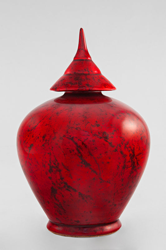 Contemporary  jar Rouge magma 