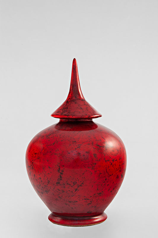 Contemporary jar Rouge magma sold