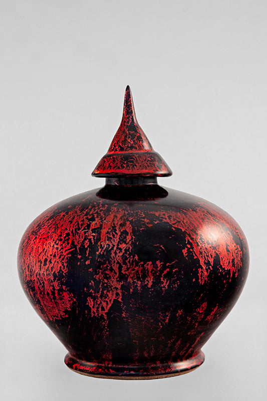 Contemporary jar Rouge et violacé profond