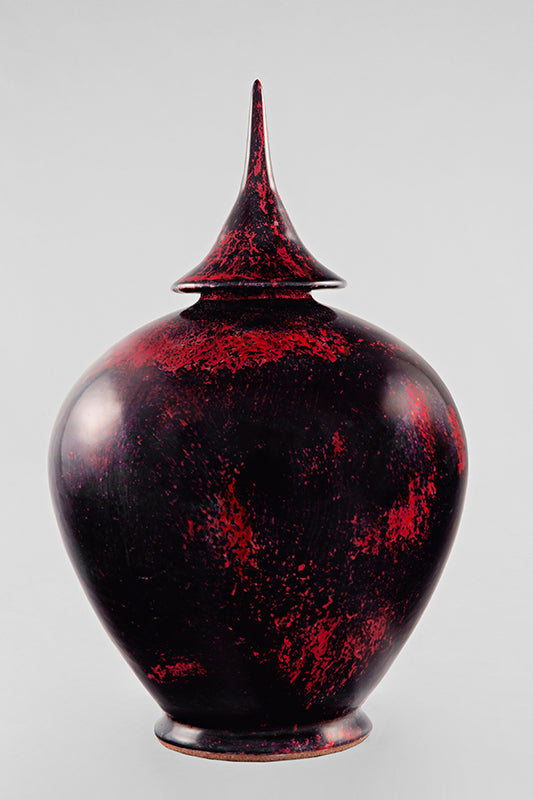 Contemporary jar  Rouge et violacé profond
